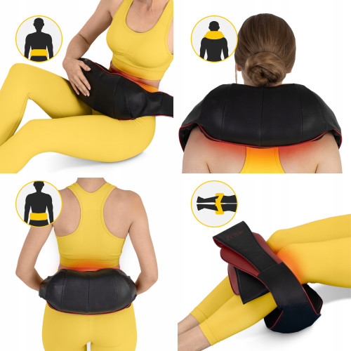 Массажная подушка  4FIZJO Shiatsu Pro+ для шеи и спины Black/Red - фото №3